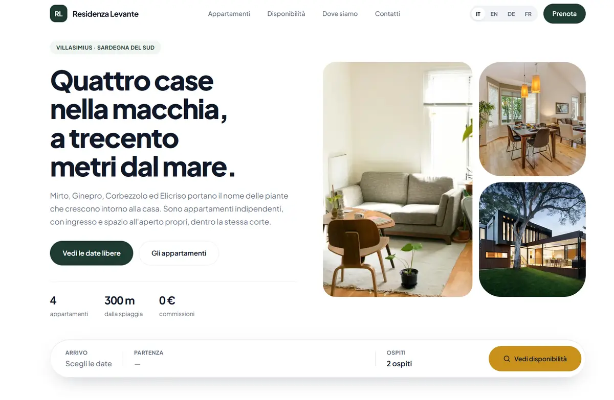 Booking Engine Affitti Brevi - Gestionale Prenotazioni · Casa Vacanze: screenshot del progetto