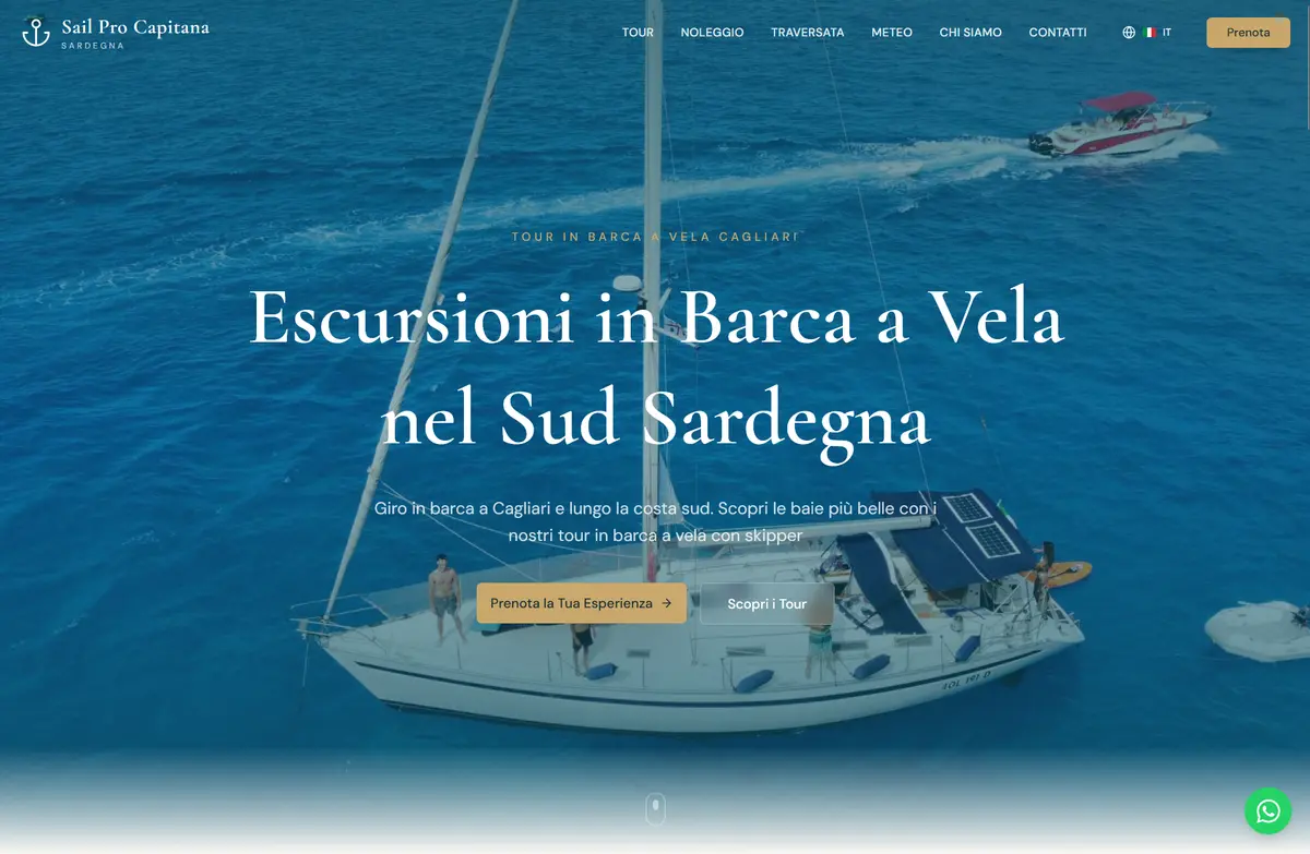 Capitana Sail Pro - Turismo Nautico · Cagliari: screenshot del progetto