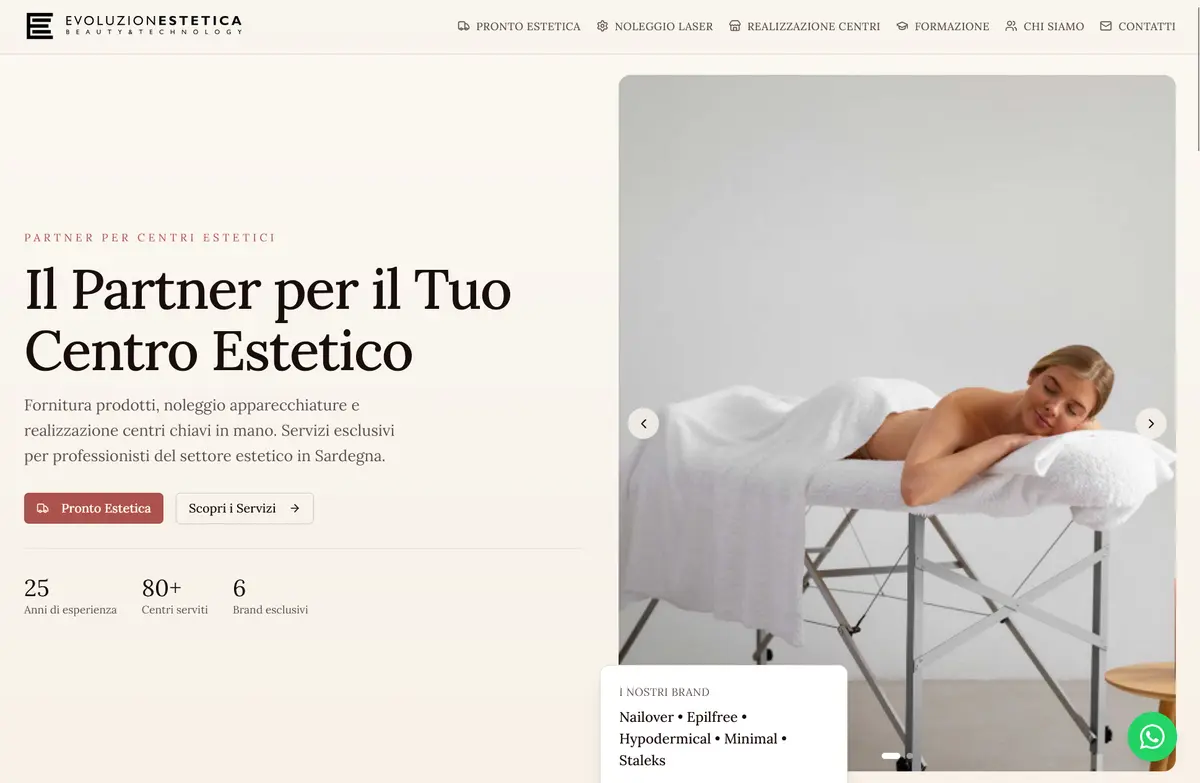 Evoluzione Estetica - Beauty B2B · Sardegna: screenshot del progetto