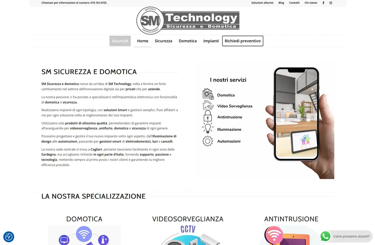 SM Technology - Sicurezza e Domotica · Cagliari: screenshot del progetto